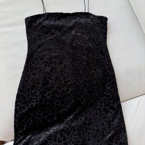 Black Dress | Planter Pattern Dress | Going Out Mini Dress | Size S